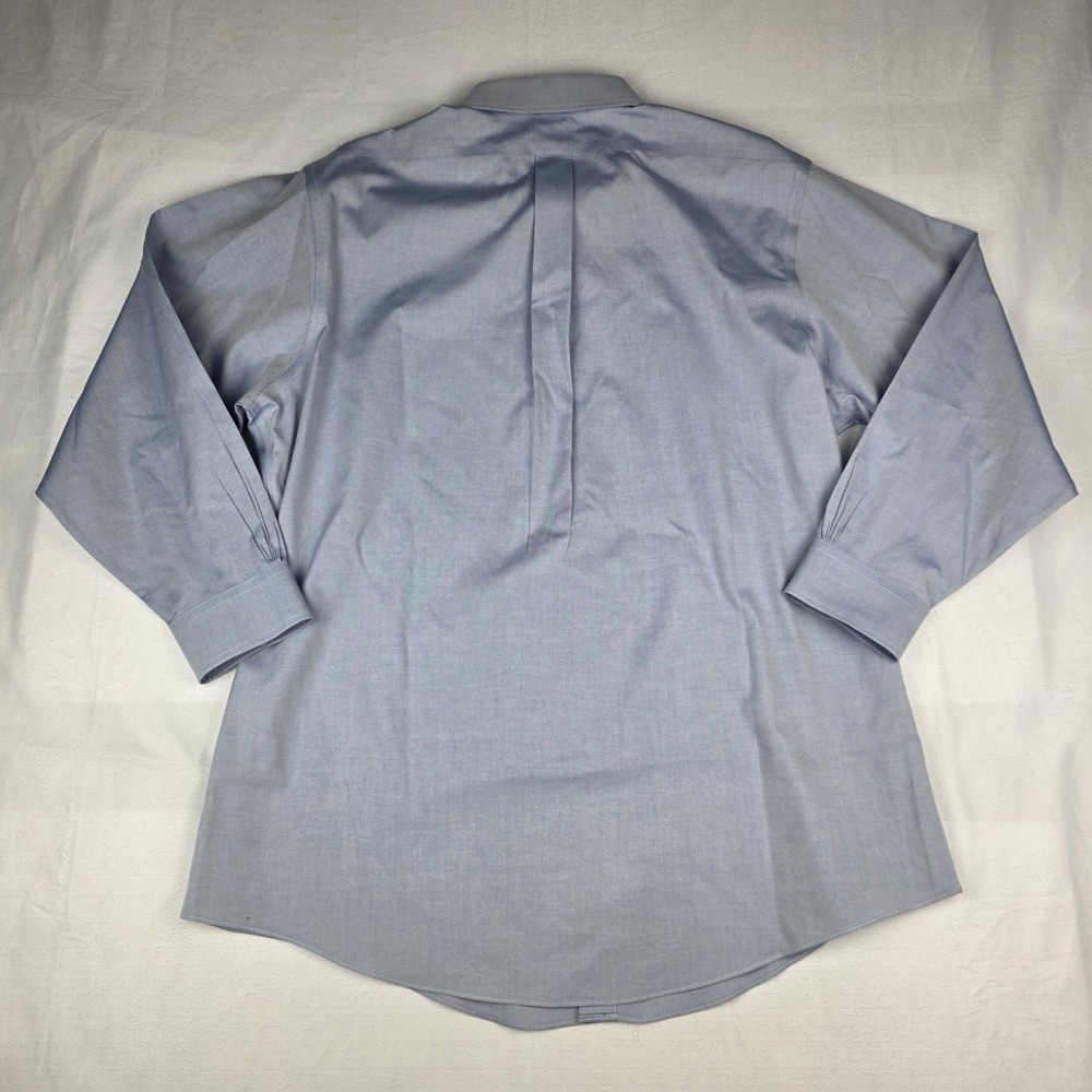 Brooks Brothers 1818 Mens Dress Shirt 17-33 Blue Slim Fit Non-Iron All Cotton - Picture 3 of 10